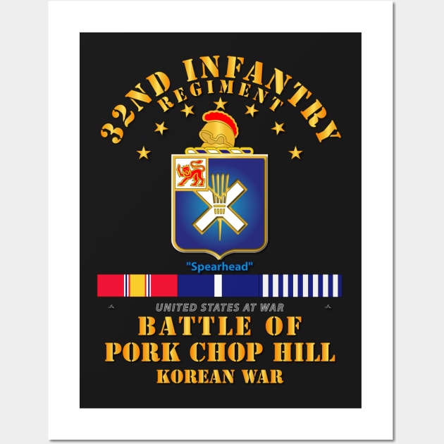 Pork Chop Hill - 32nd Infantry Regt  w Svc Ribbons Wall Art by twix123844